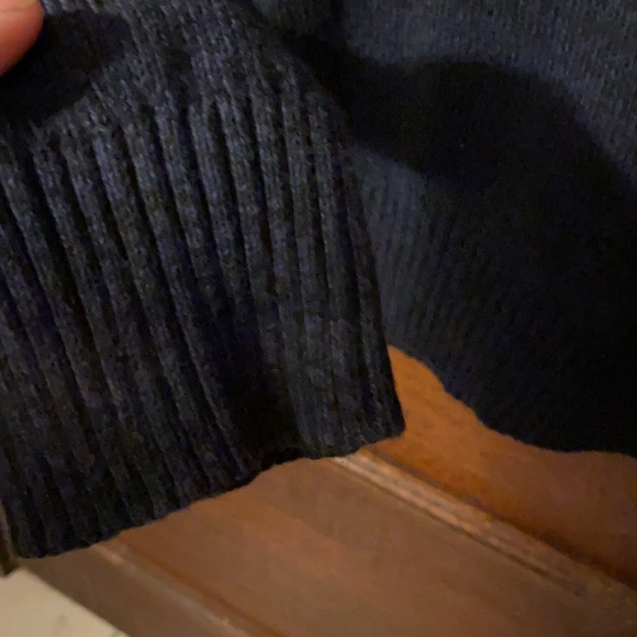 Urban Pipeline Men's Quarter Zip/ Button Mock Turtleneck Sweater sz L Navy/Gray - Picture 6 of 7